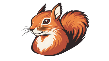 Red squirrel head mascot logo isolated on transparent background