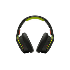 Modern Wireless Headphones with Lime Green Accents - Studio Shot