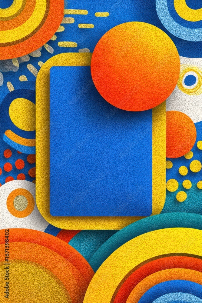 Aufkleber vibrant abstract art featuring dynamic shapes and vivid textured patterns