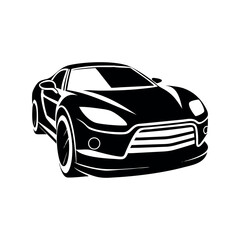 Fototapeta premium Elegant Sports Car Silhouette Vector Illustration for Automotive Design