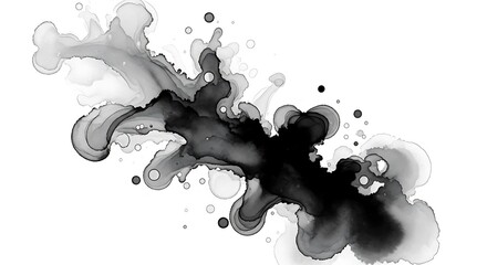 Abstract Dark Ink Splatter Blob Artistic Design Element Background