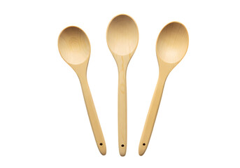 Wooden Spoons: Kitchen Utensils, Cooking Tools, Three Spoons on white background