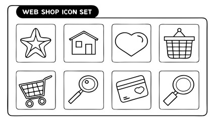 Web shop vector icon set