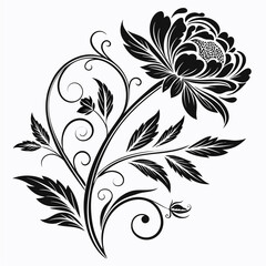 black and white floral background