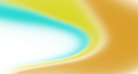 Modern abstract teal yellow orange gradient wave with smooth flow shape, minimal design on transparent background