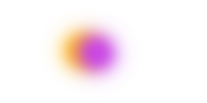 Vibrant glowing yellow orange pink gradient orb with soft blur on transparent background, minimal abstract PNG design