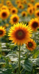 Obraz premium Bright sunflowers in a field