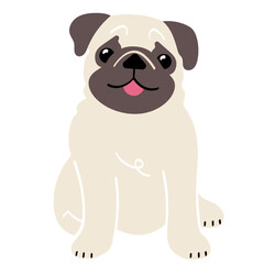 パグ2（おすわり）