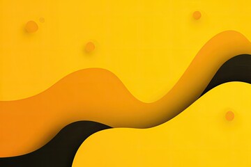 Abstract graphic design with wavy yellow and black forms