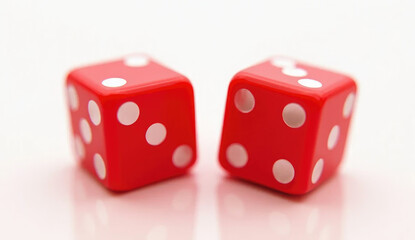 two red dice isolated on transparent background Remove png, Clipping Path, pen tool 