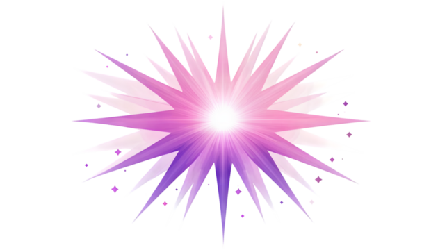 Vibrant silhouette of palm leaf with tropical colors and gradient isolated on transparent background