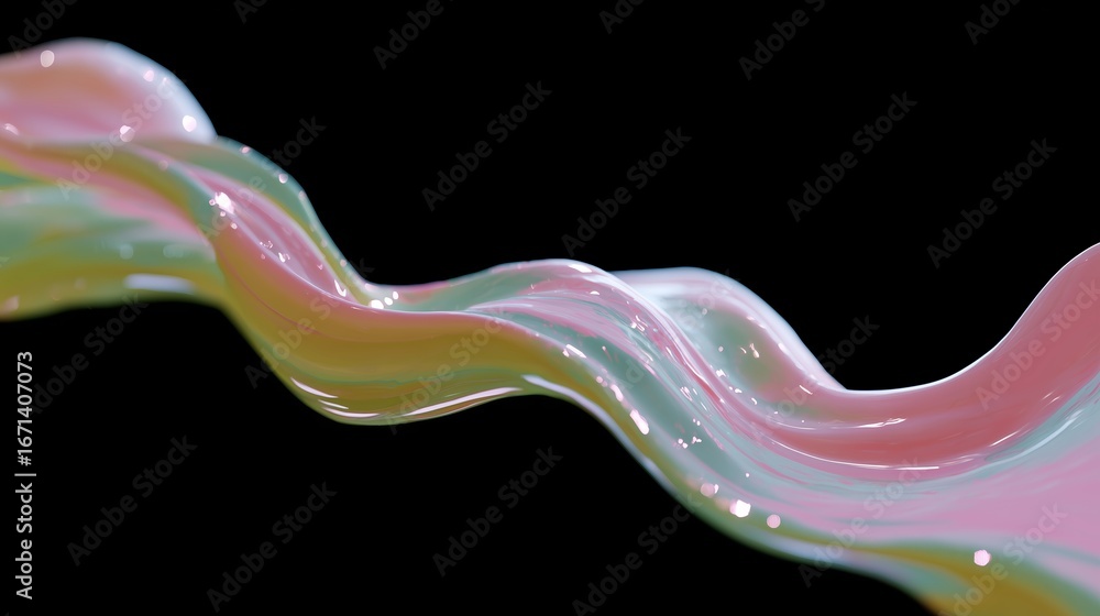 Aufkleber colorful waves of fluid movement create an abstract display against a black background