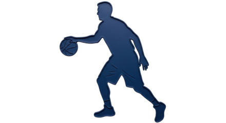 Isolated Basketball Player Silhouette