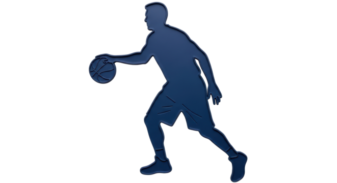 Isolated Basketball Player Silhouette