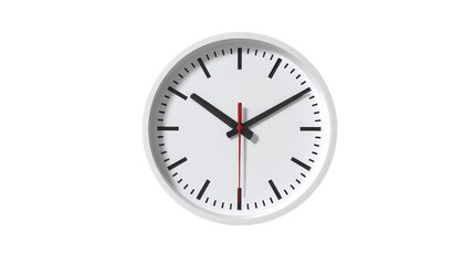 Flat design 3D office wall clock, modern and clean, isolated on a Transparent background, PNG file.