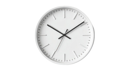 Flat design 3D office wall clock, modern and clean, isolated on a Transparent background, PNG file.