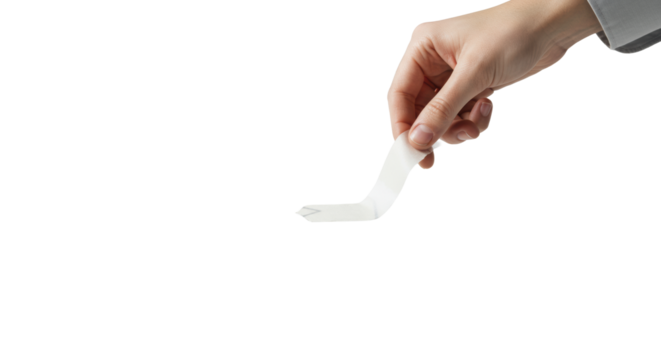 Thoughtful human hand applies tape to connect abstract grey geometric shapes on transparent surface, high-key studio light, minimalist, concept of strategic problem-solving