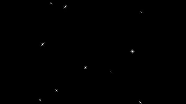 Beautiful starry night sky animation with glowing stars and galaxy particles. Seamless loop deep space background showing Milky Way, constellations, and cosmic starlight. Perfect for science, astronom