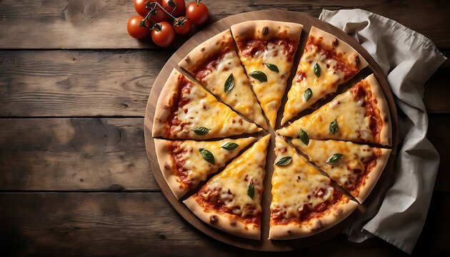 national cheese pizza day delicious slices with fresh tomatoes and basil