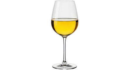 Isolated Glass of White Wine
