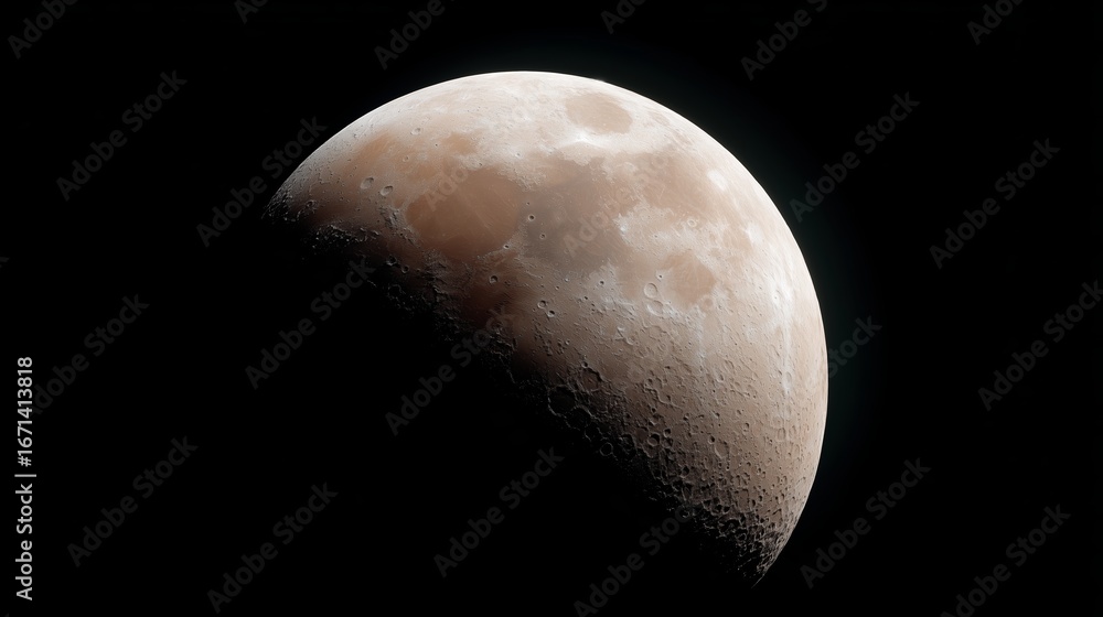 Poster crescent moon illuminated by soft light over a dark sky creating a stunning celestial display at nig