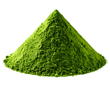 Green Powder Heap in Smooth Conical Shape, Isolated Transparent Background