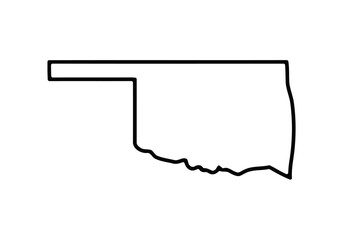 Oklahoma State Outline Map Simple Black Line Vector EPS Illustration