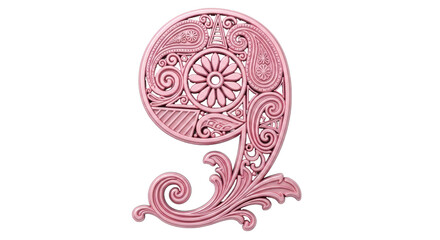 Isolated Ornamental Number Nine