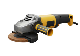 Fototapeta premium Isolated angle grinder, a power tool used in various cutting and grinding applications indoors