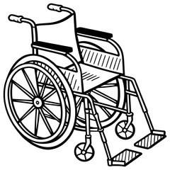 Fototapeta premium wheelchair line art picture