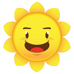 sun playful face cartoon cute
