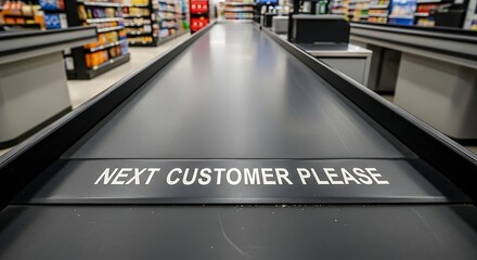 Supermarket Checkout Conveyor Belt - Next Customer Please.