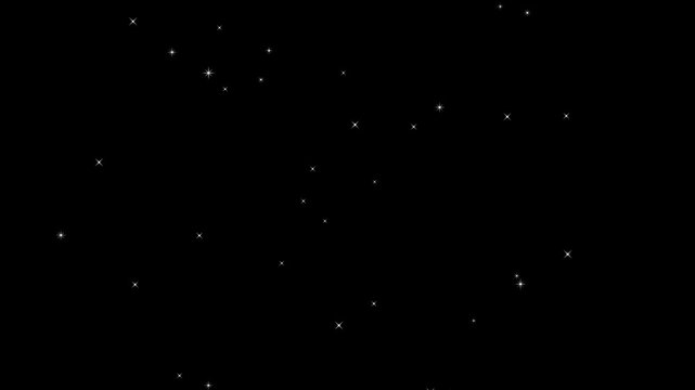Beautiful starry night sky animation with glowing stars and galaxy particles. Seamless loop deep space background showing Milky Way, constellations, and cosmic starlight. Perfect for science, astronom