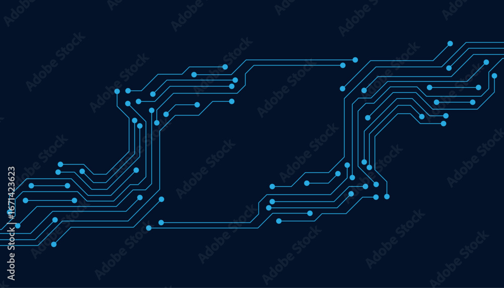 Aufkleber circuit board technology information frame pattern concept vector background. blue abstract scifi pc