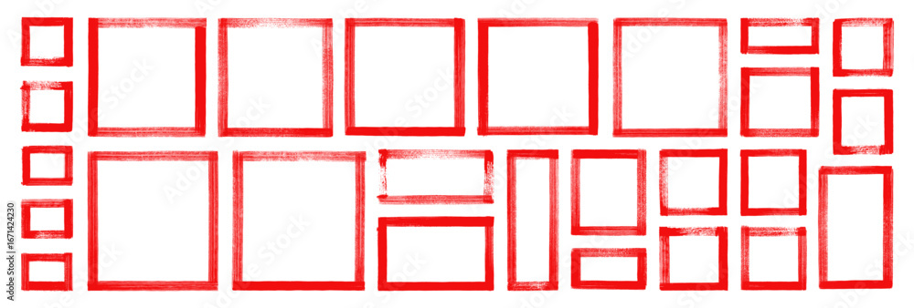 Poster hand drawn rough texture text highlighter marker strokes. red vector rectangular and square empty te