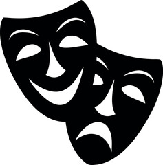 Theatre mask vector icon set