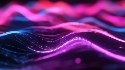 Dynamic neon streaks in pink, purple, and blue, creating an energetic futuristic background for digital technology and creative projects. - Powered by Adobe