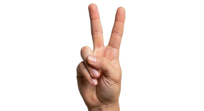 Isolated Hand Making Peace Sign