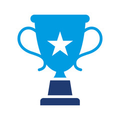 Winner Icon Vector Illustration Blue Version