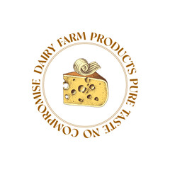 Cheese shop logo template vector