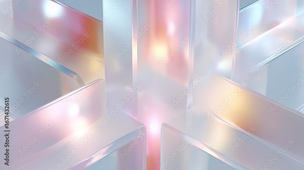 Poster translucent geometric shapes create a captivating light display in a modern abstract design
