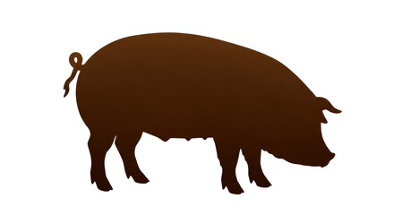 Isolated Pig Silhouette