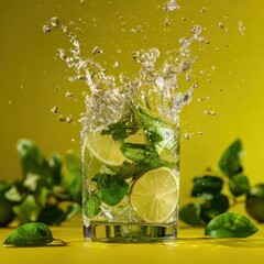 refreshing fruity splash with vibrant green foliage