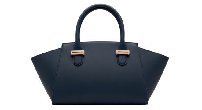 Isolated Stylish Navy Blue Handbag
