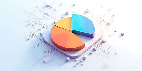 Abstract pie chart representing business data and statistical analysis