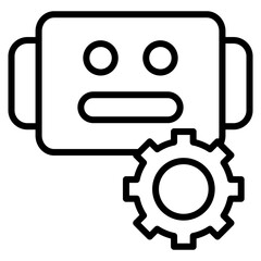 Process Bot Icon Element For Design
