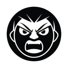 Angry Face Emoji Icon Illustration
