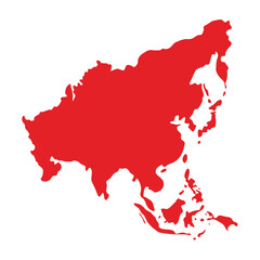 Naklejka premium Map of Asia Pacific region vector illustration isolated on white background cartography