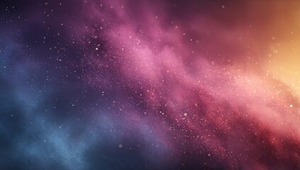 Fototapeta premium Abstract cosmic nebula. Blending of vibrant pink, purple, and blue hues with scattered particles