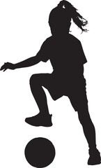 Soccer Player Silhouette, Vector Illustration on White Background